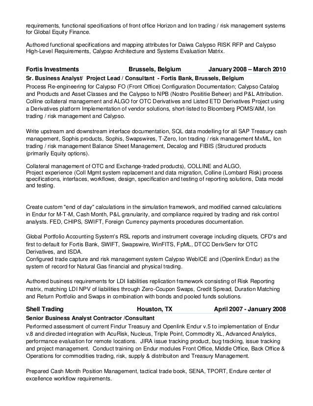 Fx options business analyst