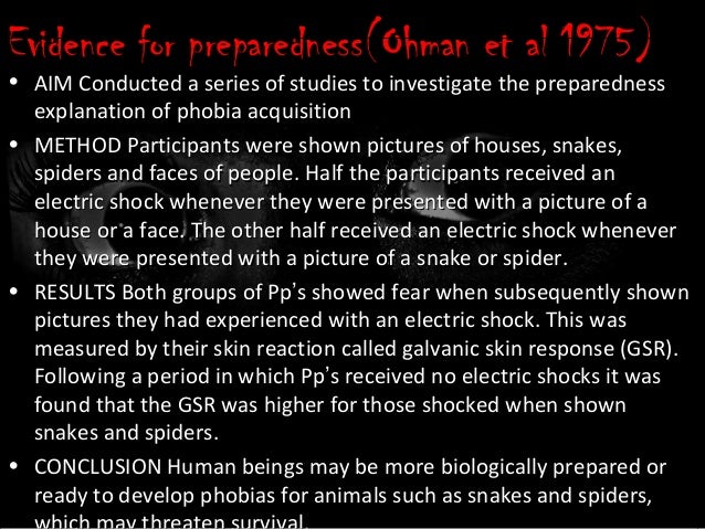 Seligman preparedness theory of phobias