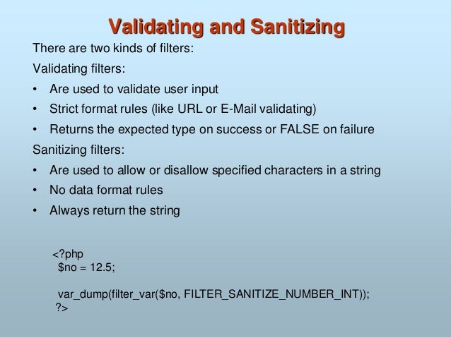 Php filter sanitize string php