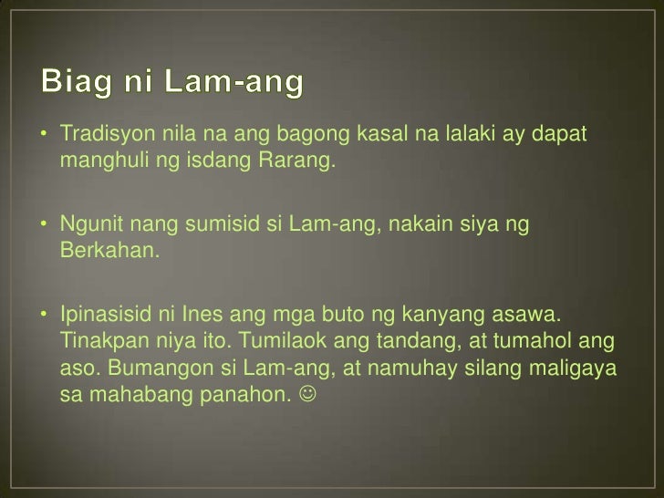 Filipino Epiko - Ibalon and Biag ni Lam-Ang