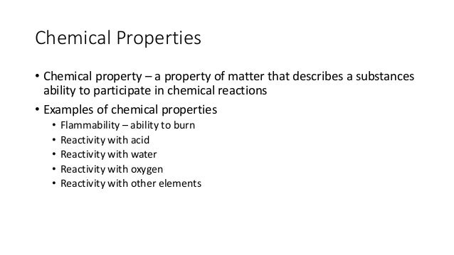 chemical properties of water