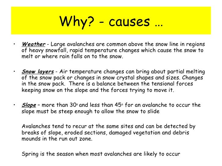 Physical Causes Lesson 3 Avalanche