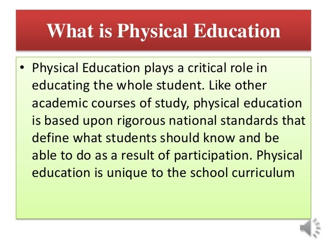 Physical Education In Schools Physical Education In Schools