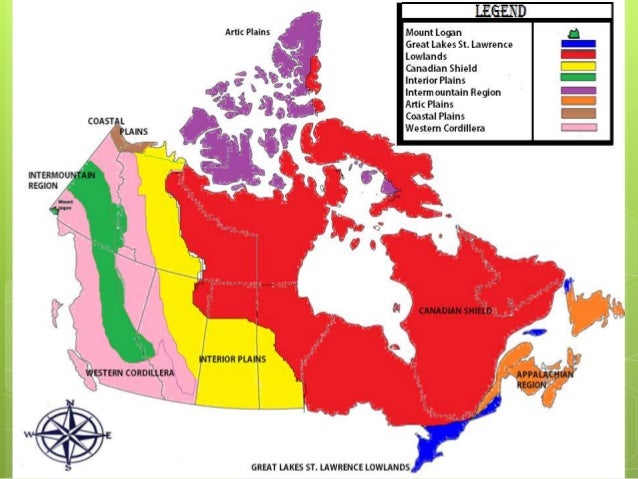 What are the physical characteristics of the Canadian Shield?