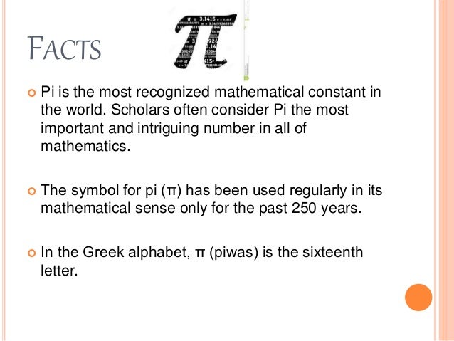 Facts about the mathematical term pi