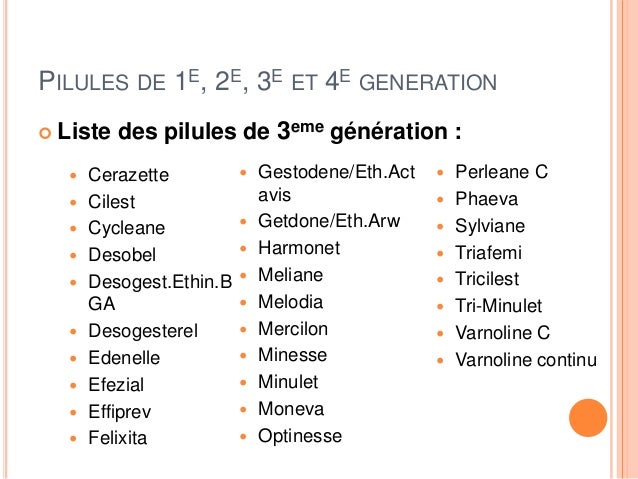 exemple de pilule 3eme generation