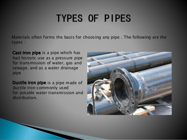 Types Of Drinking Water Pipes Types Of Drinking Water Pipes