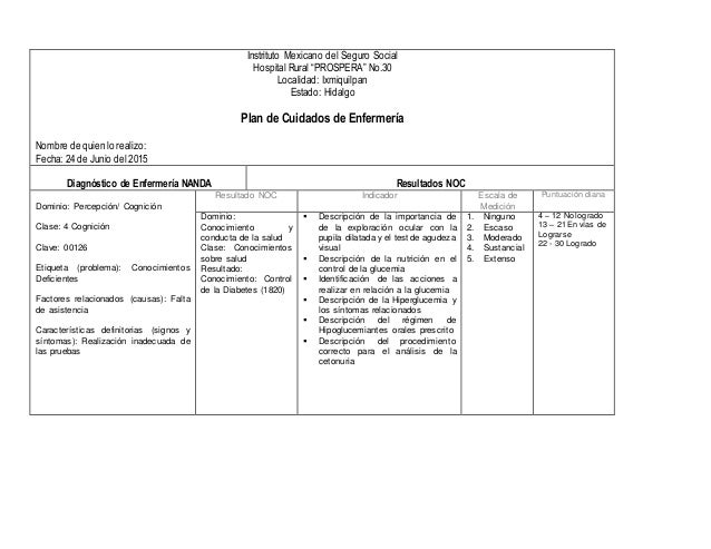 Plan de Cuidados de Enfermería: Diabetes Mellitus (Primer Plan de Cuidados de Enfermería: Diabetes Mellitus (Primer