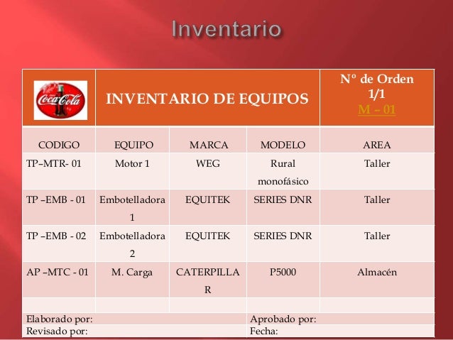 Plan de mantenimiento cocacola