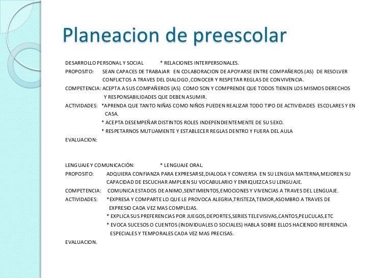 Plan De Actividades Para Pre Escolar Plan De Actividades Para Pre Escolar