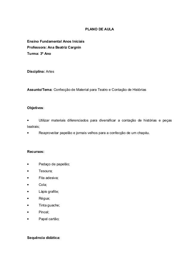 Plano de aula para creche 3 anos Plano de aula para creche 3 anos