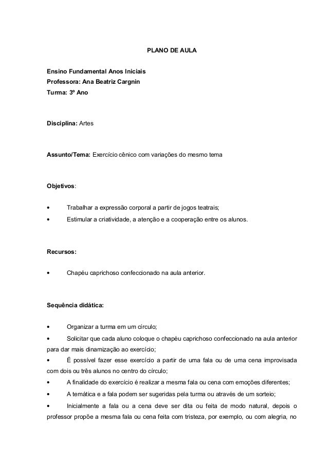 Plano de aula anos iniciais portugues Plano de aula anos iniciais portugues