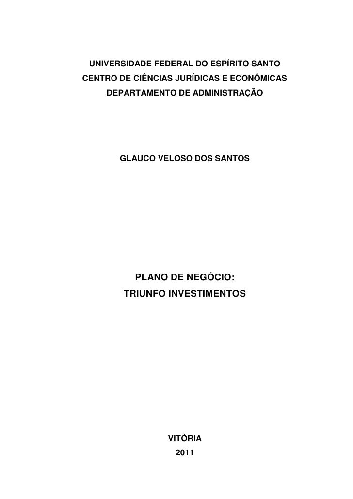 Plano de negocios investimento