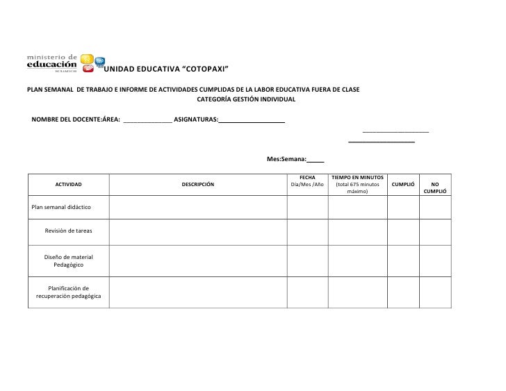 INFORME DE TRABAJO informe de trabajo: