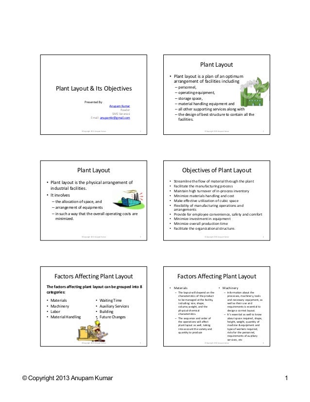 Plant layout & its objectives