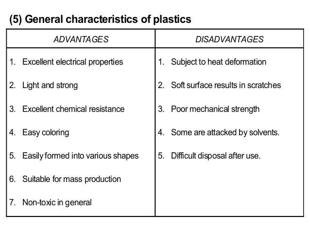 Advantage And Disadvantage Of Plastics
