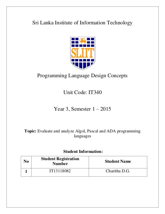 evaluate and analysis of algol ada pascal programming ada programming language