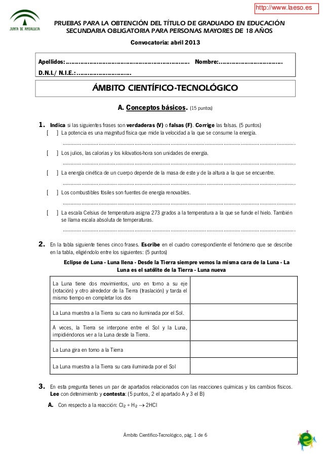 EXAMEN GRADUADO ESO examen graduado eso:
