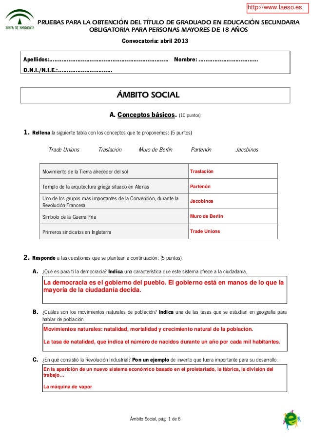 EXAMEN GRADUADO ESO examen graduado eso:
