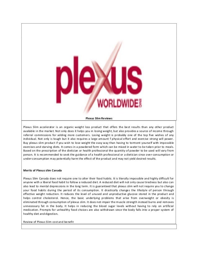 Plexus slim reviews