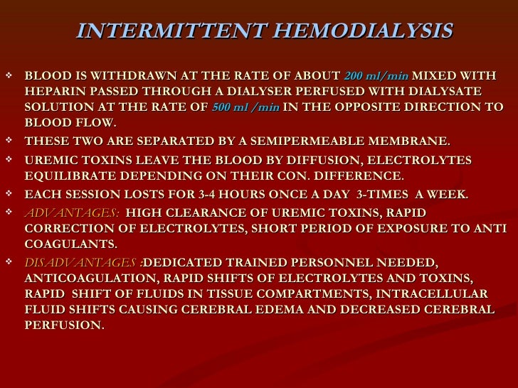 Renal Dialysis criteria