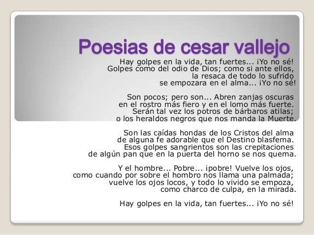 Cesar Vallejo golpes en la vida Cesar Vallejo golpes en la vida