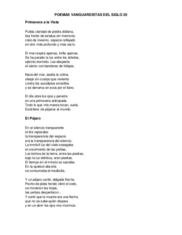 poemas vanguardistas poemas vanguardistas