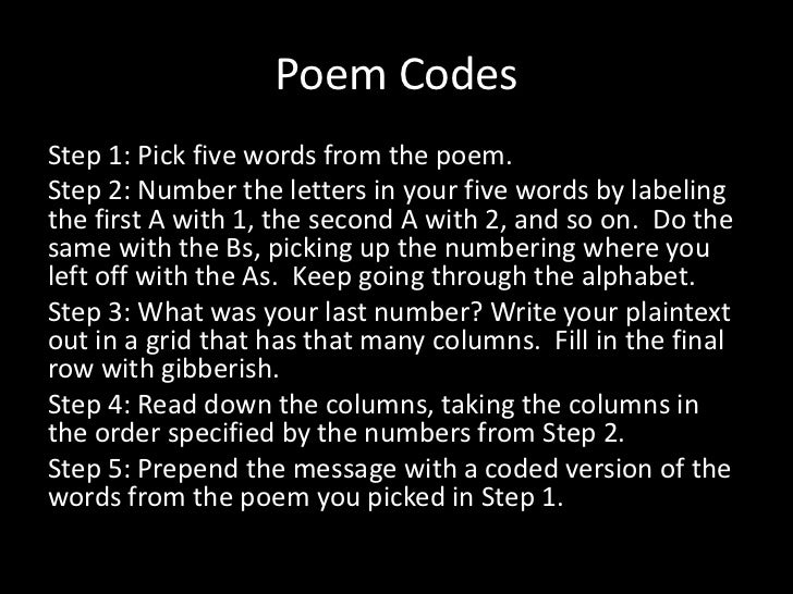 Poem Codes