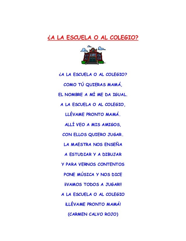 Poemas Para La Escuela Poemas Para La Escuela