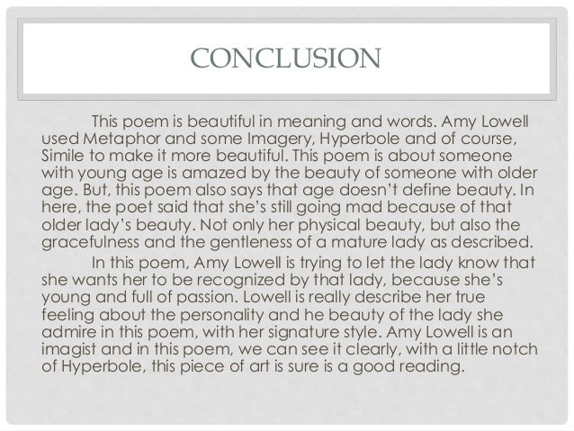 Summary Of Patterns By Amy Lowell Patterns