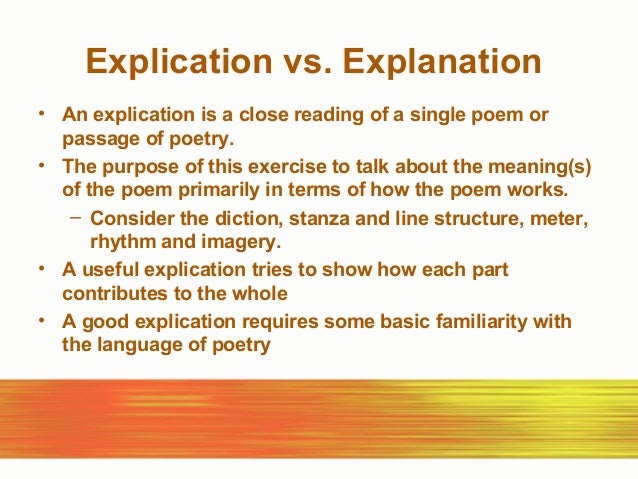 Example of an explication essay of a poem