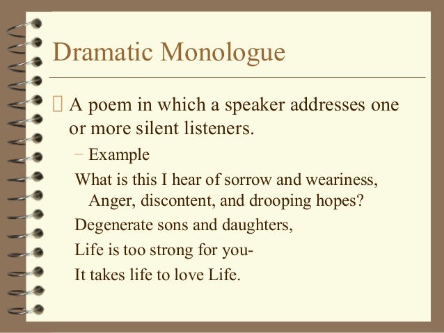 definition dramatic monologue