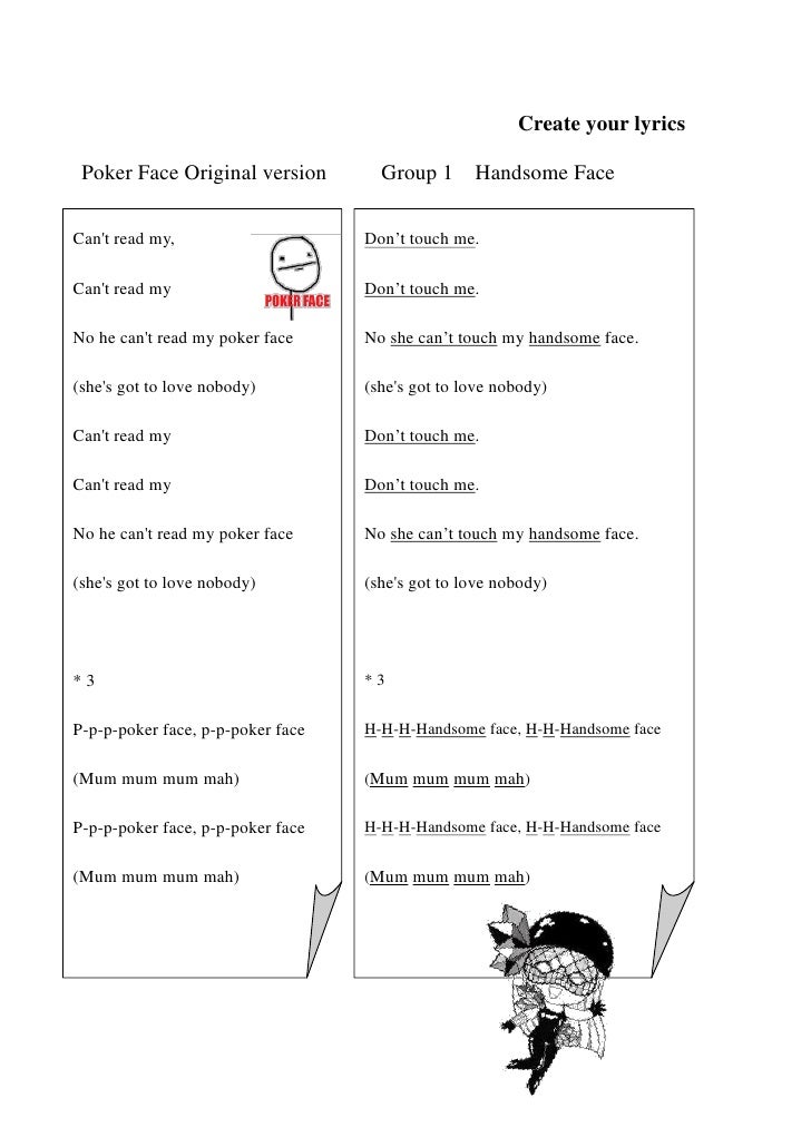 Poker face poetry