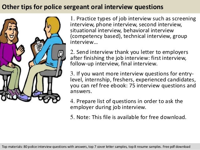 Police sergeant job interview questions