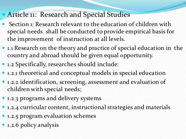 Writing research paper special education