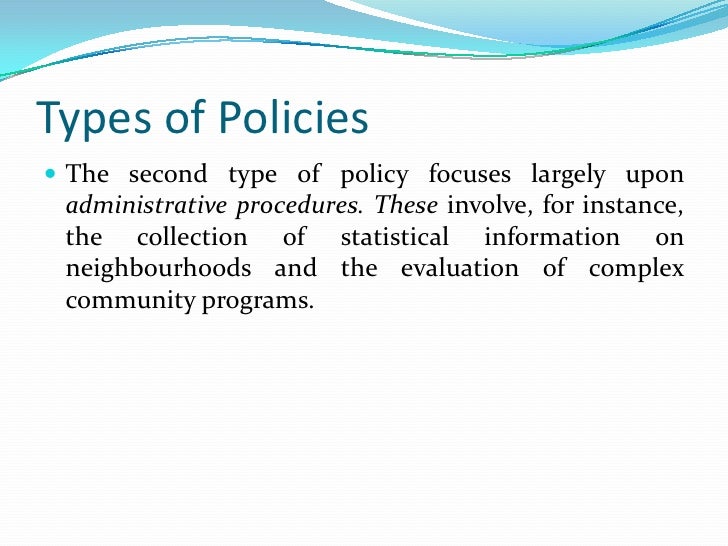 Policy formulation and processes
