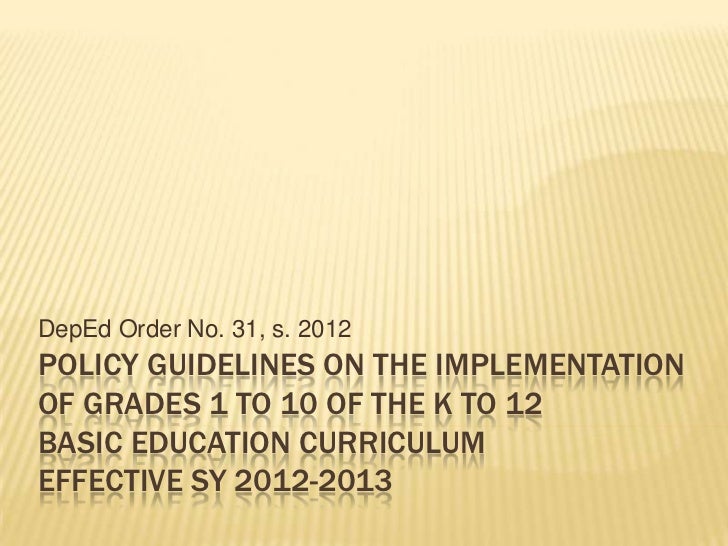 policy guidelines