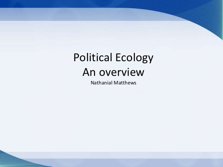 Journal of political ecology picture
