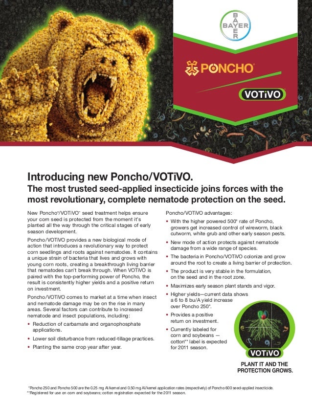 Poncho®/VOTiVO™ Corn & Soybean Seed Treatment Product Bulletin