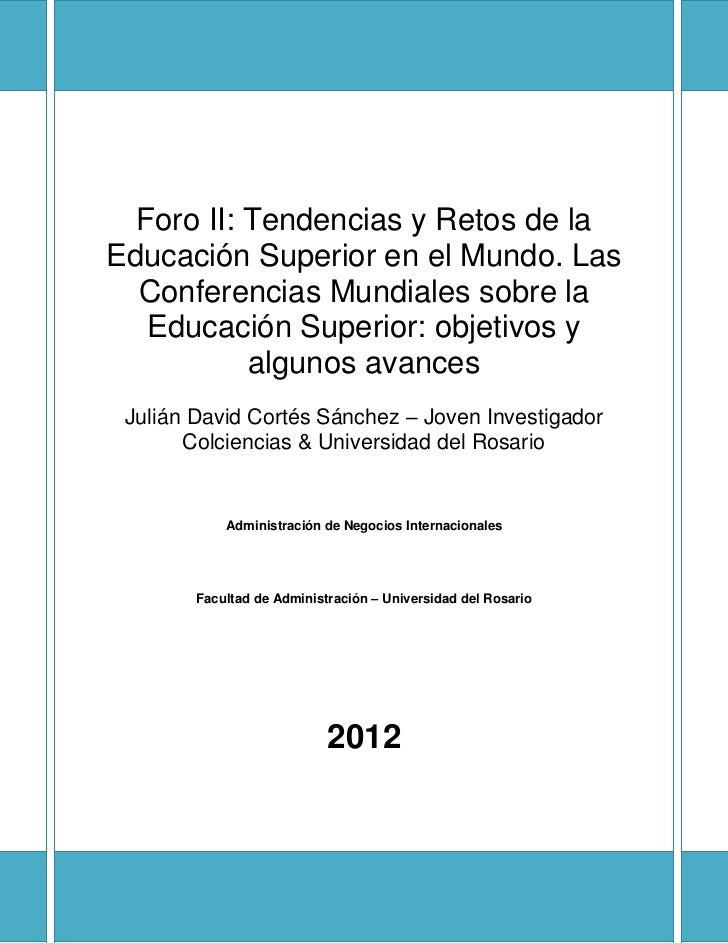 DECLARACION MUNDIAL SOBRE LA EDUCACION SUPERIOR declaracion mundial sobre la educacion superior: