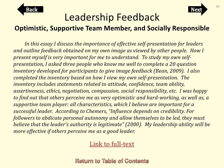 essay about leaders leadership portfolio