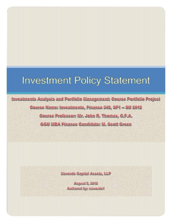 Investment Policy Statement