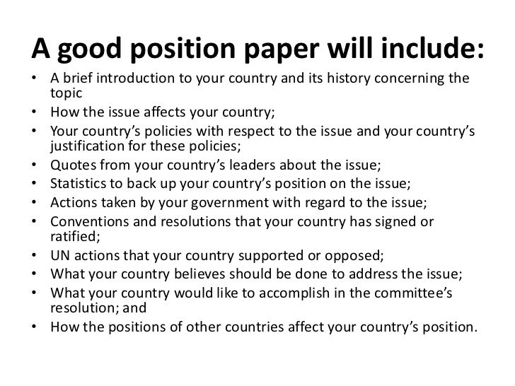 Homework position papers