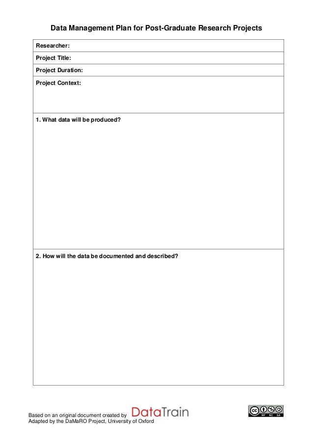 Data management plan template