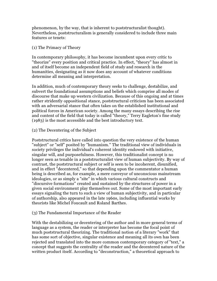 essay on post structuralism essay on post structuralism