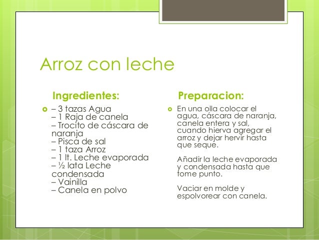 Historia Del Arroz Con Leche Hondureno