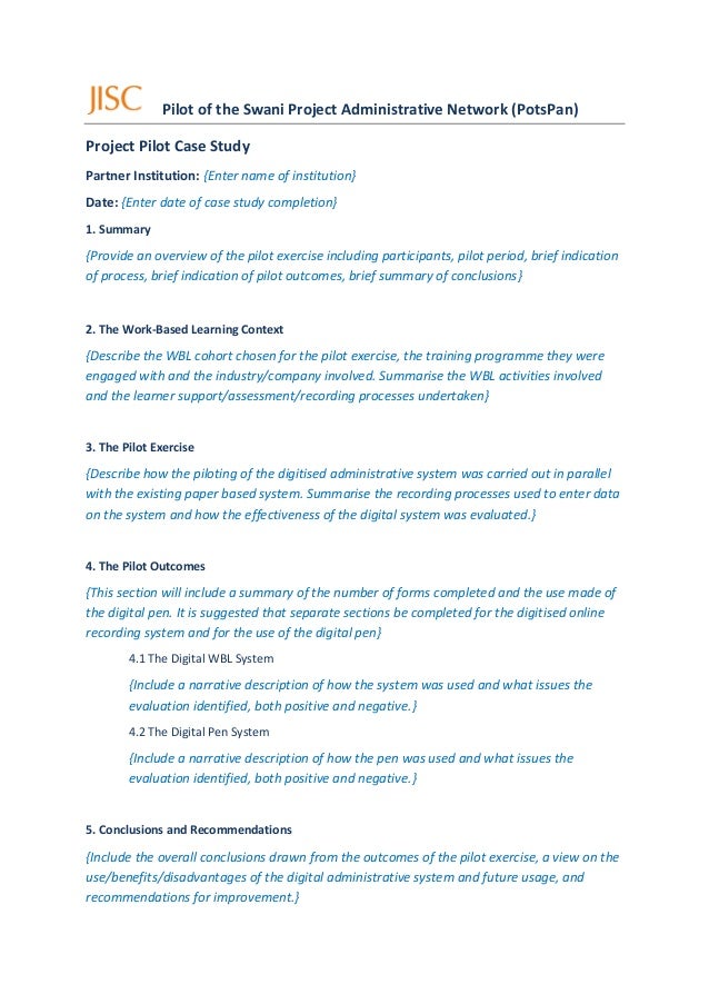 Technical case study format