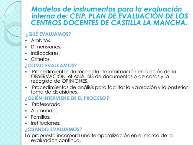evaluación de centros educativos