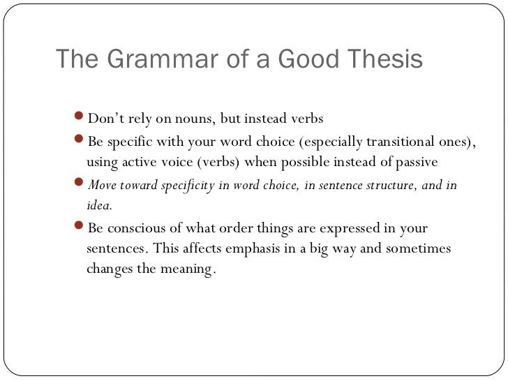 Thesis grammar