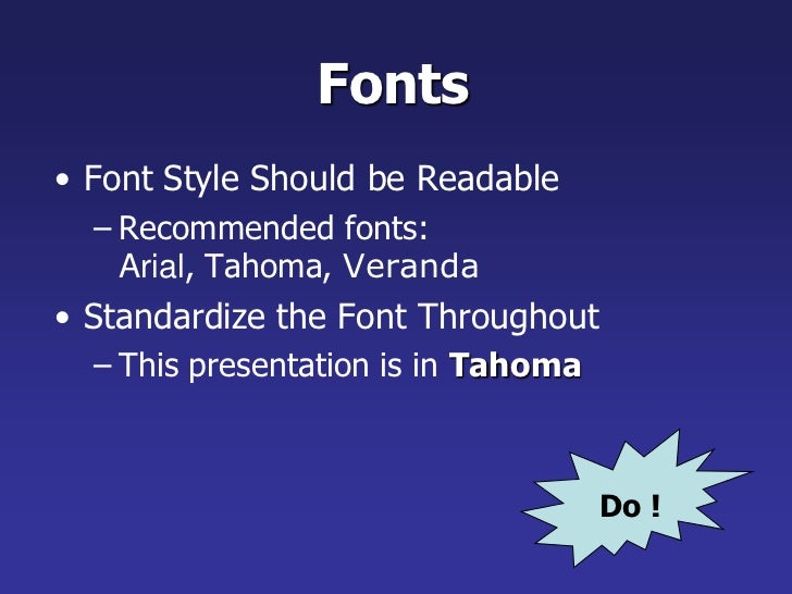 Standards for powerpoint presentations picture